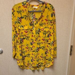 Vibrant Floral Button-Down Blouse